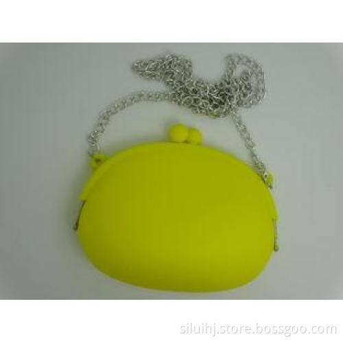 Yellow Lady Silicone Coin Purse , Rubber Coin Pouch For Cos